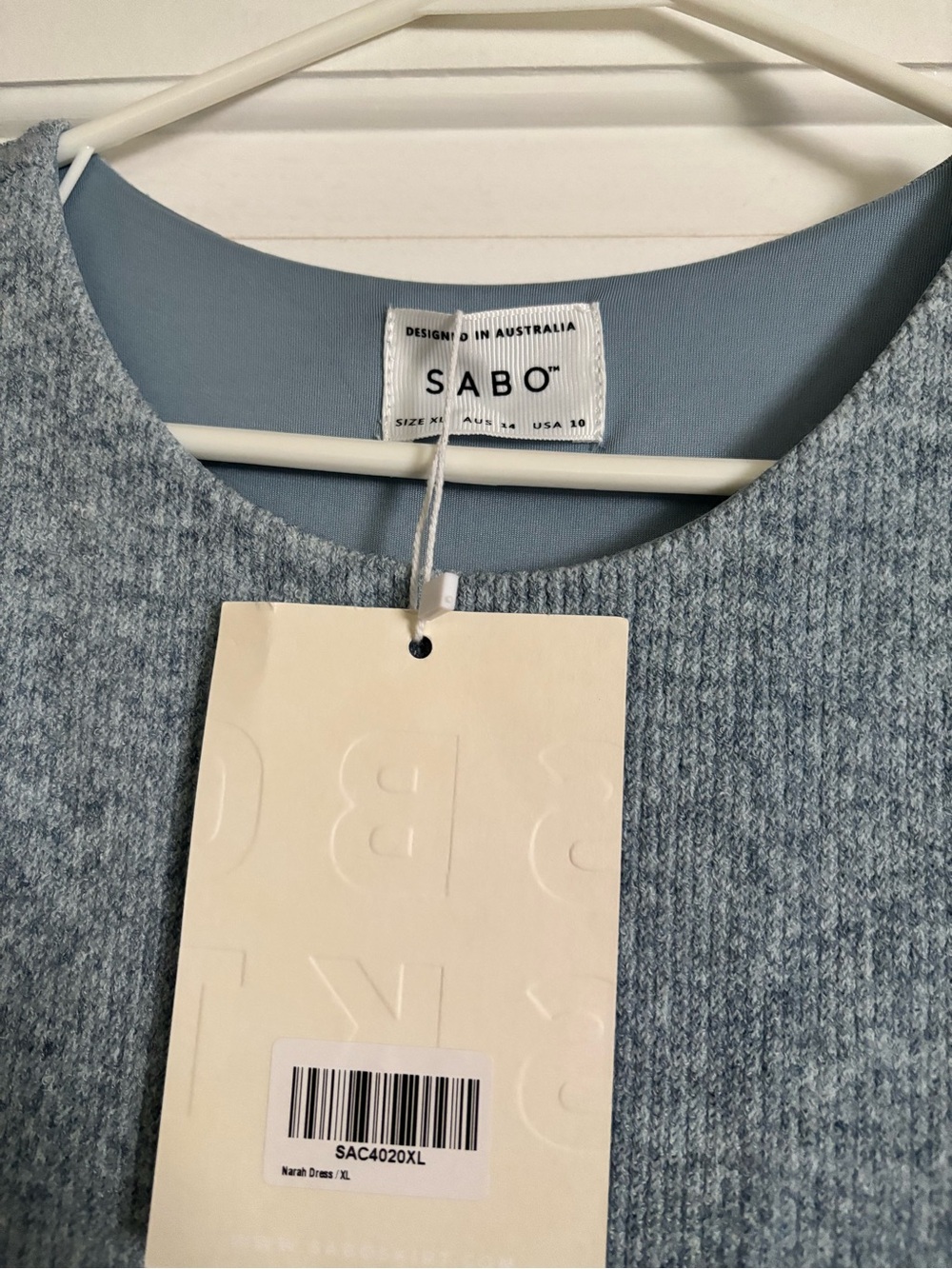 Light Blue Knit Sweater Dress - Sabo